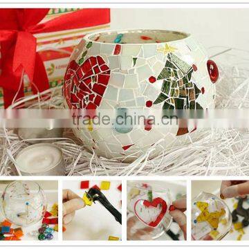 DIY Smalto Mosaic crystal glass candle holder