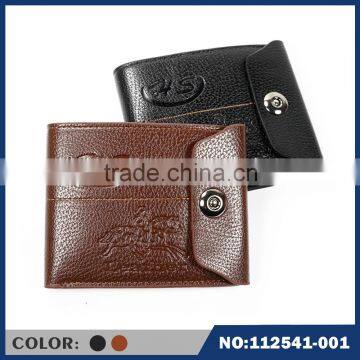 2015 new fashion magnetic clasp men's genuine leather wallet