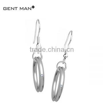 Silver color CZ stone stainless steel earring korea earring wholesale dangle earring models bulk buy from china