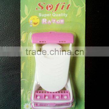 Round handle body shave signle blade razor