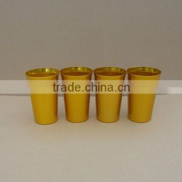 anodized aluminium cup golden beer mug