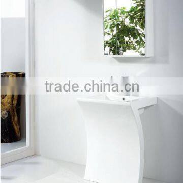 Good Quality Solid Surface Bathroom Freestanding Pedestal Wash Basin, Artificial Stone Pedestal Wash Basin photo-5