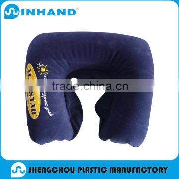 wholesale pvc flocking inflatable neck pillow for adult, home bedding pillow