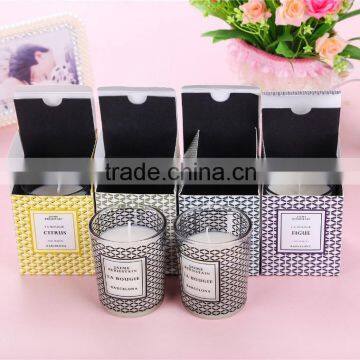 luxury scented soy candle set in glass jar