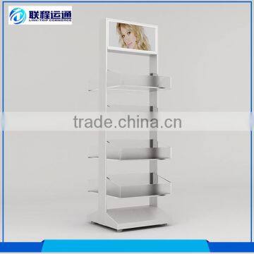 Metal tube mirror polished stainless clothing store display stand