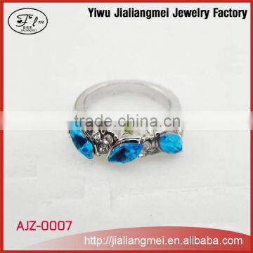 2015 Fashion Gold Plated Ring , Engagement Blue Stone Ring