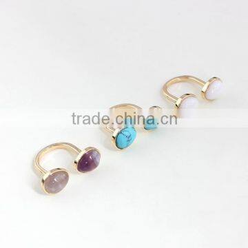 Luminous Natural Stone College Ring For Girls