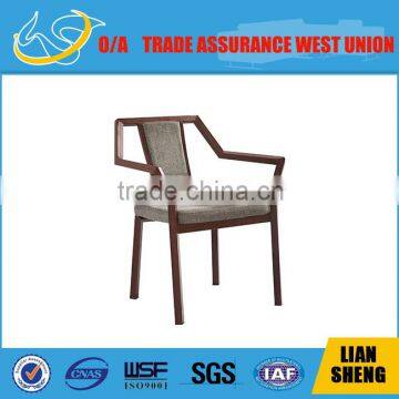 Kinked iron frame dinning chair with PU high bouncy sponge and iron legs