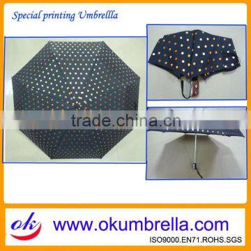 2013 new lady's auto open and close umbrella with foils printed design