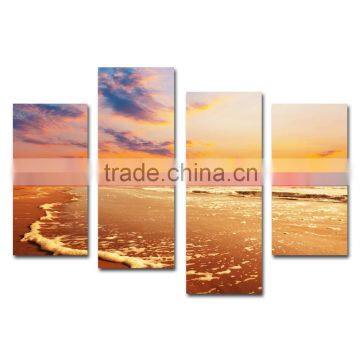 Sunset cloud seaside 4 panel canvas prints