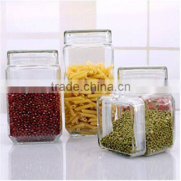 Square Airtight Transparent Glass Jars With Direct Glass Lids photo-3