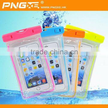 PNGXE Promotion clear pvc waterproof cell phone bag case for iphone6 plus and for samsung galaxy s6 edge