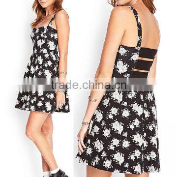 Sexy printed bandage back high quality hot sale casual dress