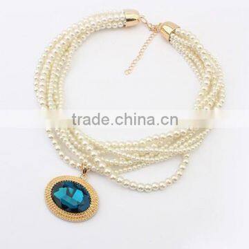 New Fashion Crystal Pearl Choker Vintage Pendant Statement Necklace Women Necklaces & Pendants Fashion Necklaces for Women 2014