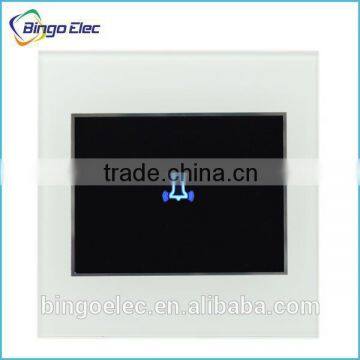 hot sale EU/UK standard glass panel white touch sensor doorbell switch