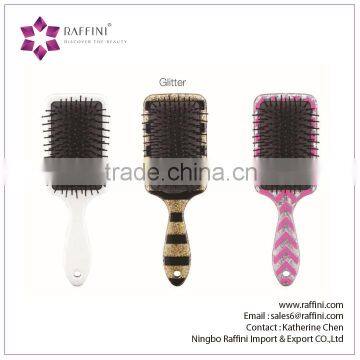 Hot sell New Paddle Glitter Plastic hair brush