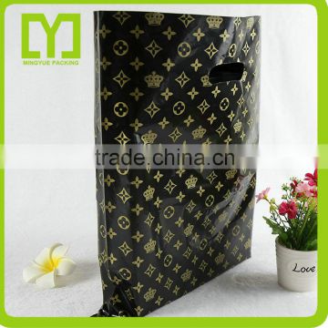 Yiwu handle packaging poly bags with die cut handle custom printed plastic bags