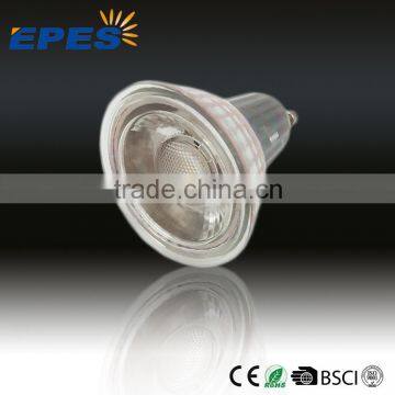 7W 600lm COB chip glass shell dimmable GU10 LED Spotlight