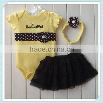Newest Baby Romper Suit Baby Bubble Long Sleeve Tutu Romper And Petti Skirt Wholesale Baby Clothes With Headband