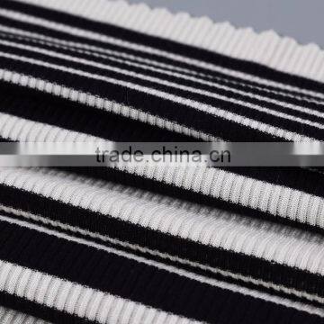 High Quality 100% Rayon Yarn Dyed Stripe Rib Knit Fabric photo-3