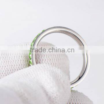 316L Stainless Steel Peridot Green Cubic Zirconia CZ Eternity Wedding 4MM Band Ring photo-3
