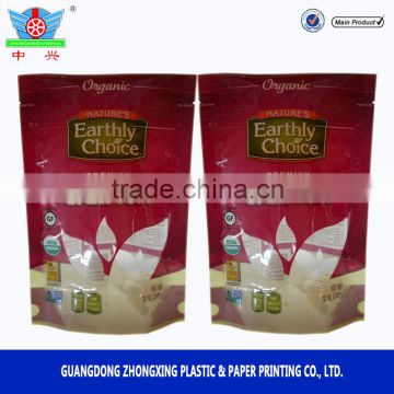 Food grade plastic Organic quinoa packaging bag with clear window