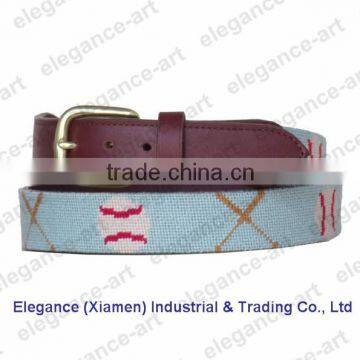 New genuine leather needlepoint belts for adults