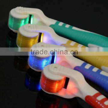 LED derm roller with 4 bio lights titanium dermaroller derma roller