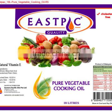 EASTPAC BRAND PURE VEGETABLE COOKING OIL in Jerry Cans