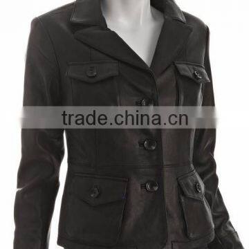 Ladies black leather Jacket