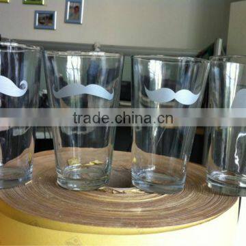 Lovely Mustache Pint Beer Glasses for home