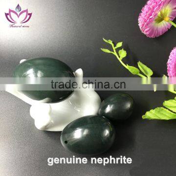 wholesale 3-PCS Set Yoni Jade Eggs,sideway drilled, Made of Genuine Nephrite