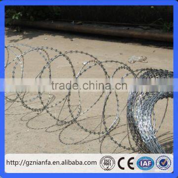 Guangzhou stock 50/70cm razor blade/barbed wire/barbed wire roll price fence(Guangzhou Factory)