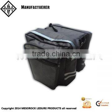 Cycling Bicycle Black Rear Double Side Rack Bag Tail Seat Pannier Bag photo-2