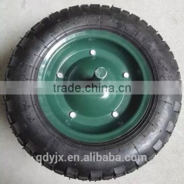 3.50-8 Pneumatic Air Wheel For Construction Wheelbarrow Solid Shaft