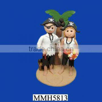 Pirate ceramic funny cake toppers