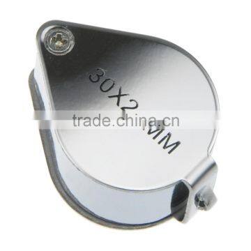 2016 New Design 30X 21mm Silver Colored Diamond Loupe Handheld Jewelry Magnifier photo-3