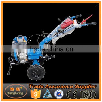 Hand Tractor Diesel Cultivator With Two Tyres For Agricultural Field Plowing