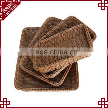 Cheap Wholesales Plastic Rattan Handwoven Basket for Storage Bath Room Accessories photo-3