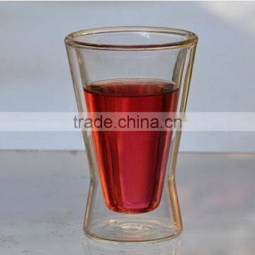 8oz double borosilicate glass cup for cocktail/wine china supplier