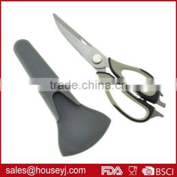 soft grip tpr handle kitchen scissors with magnetic holder