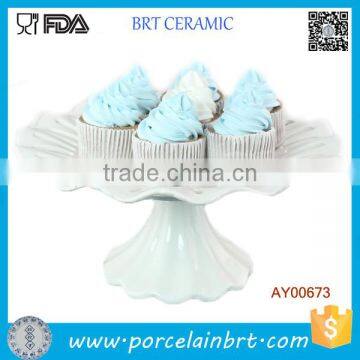 Ceramic cupcake stand petal cake platter