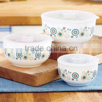 mixing bowl 3pcs Set,Eco-Friendly Feature ceramic mixing bowl , Food Compartments Container