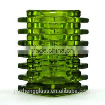 Christmas Engraved Home Decor Square Shaped Glass Candle Holders photo-3