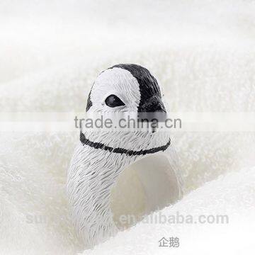 Replica Design Resin Lovable Animal Penguin Ring photo-3