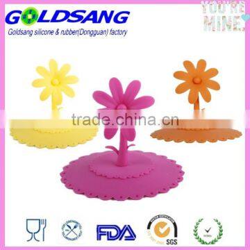 New Design Flower Shape 10cm Dia Silicone Cup Lid photo-3