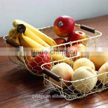 Wire Basket With Wooden Handles-Vintage Style photo-3