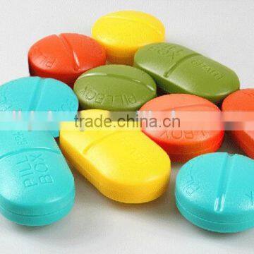 Pinky Color PP Round Portable Travelling 4 Compartment Pill Case photo-4