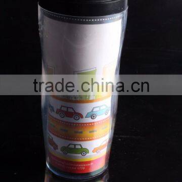 12oz Cheap Double Wall Travel Plastic Coffee Mug With Wall Paper photo-3