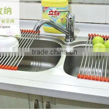 Stainless Steel Kitchen Storage Rack Foldable Draining Rack photo-5
